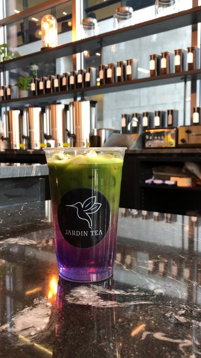Jardin Tea - Butterfly Pea Matcha Lemonade being made! - Coffee & Tea Near Me - Seattle, Washington