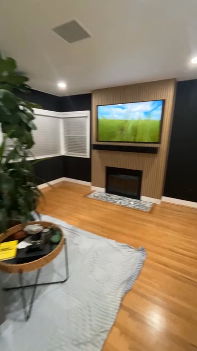 McKnight Handyman Services - Shiplap fireplace wall with TV mount recessed - Handyman Near Me - Montebello, California