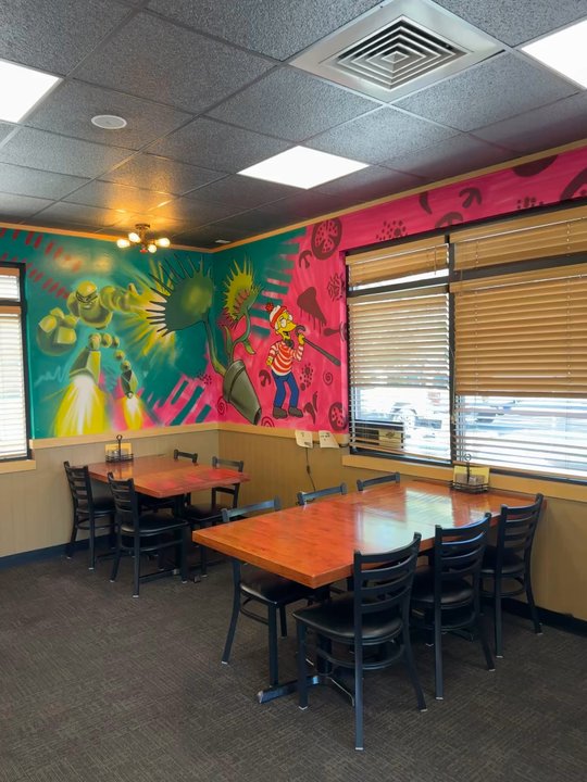 Flying Pie Pizzaria - Art work inside - Pizza Near Me - Eagle, Idaho
