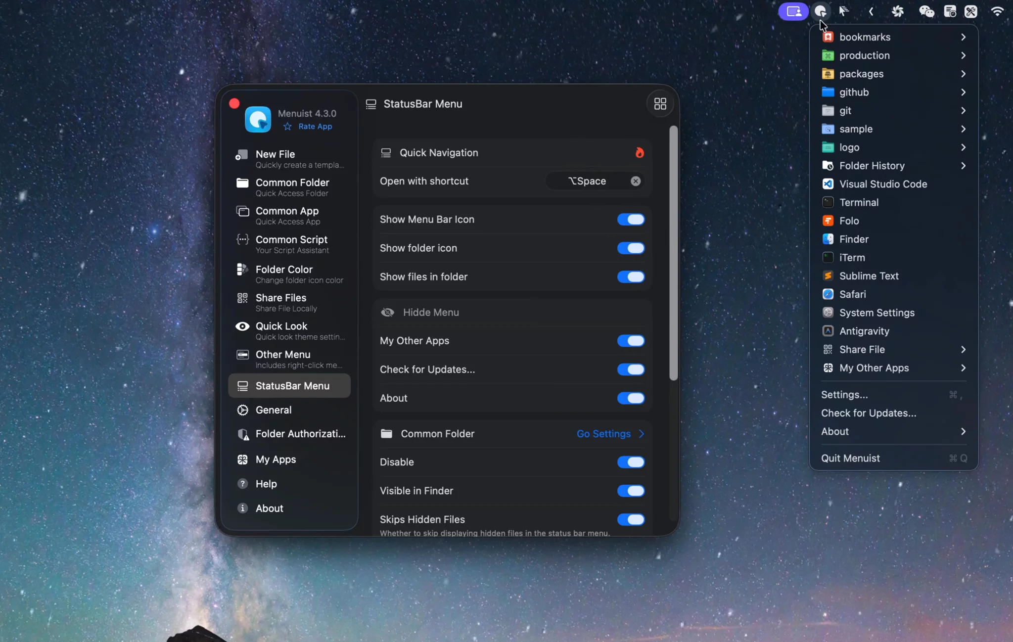 ‎Menuist: Right-Click & MenuBar App image 1