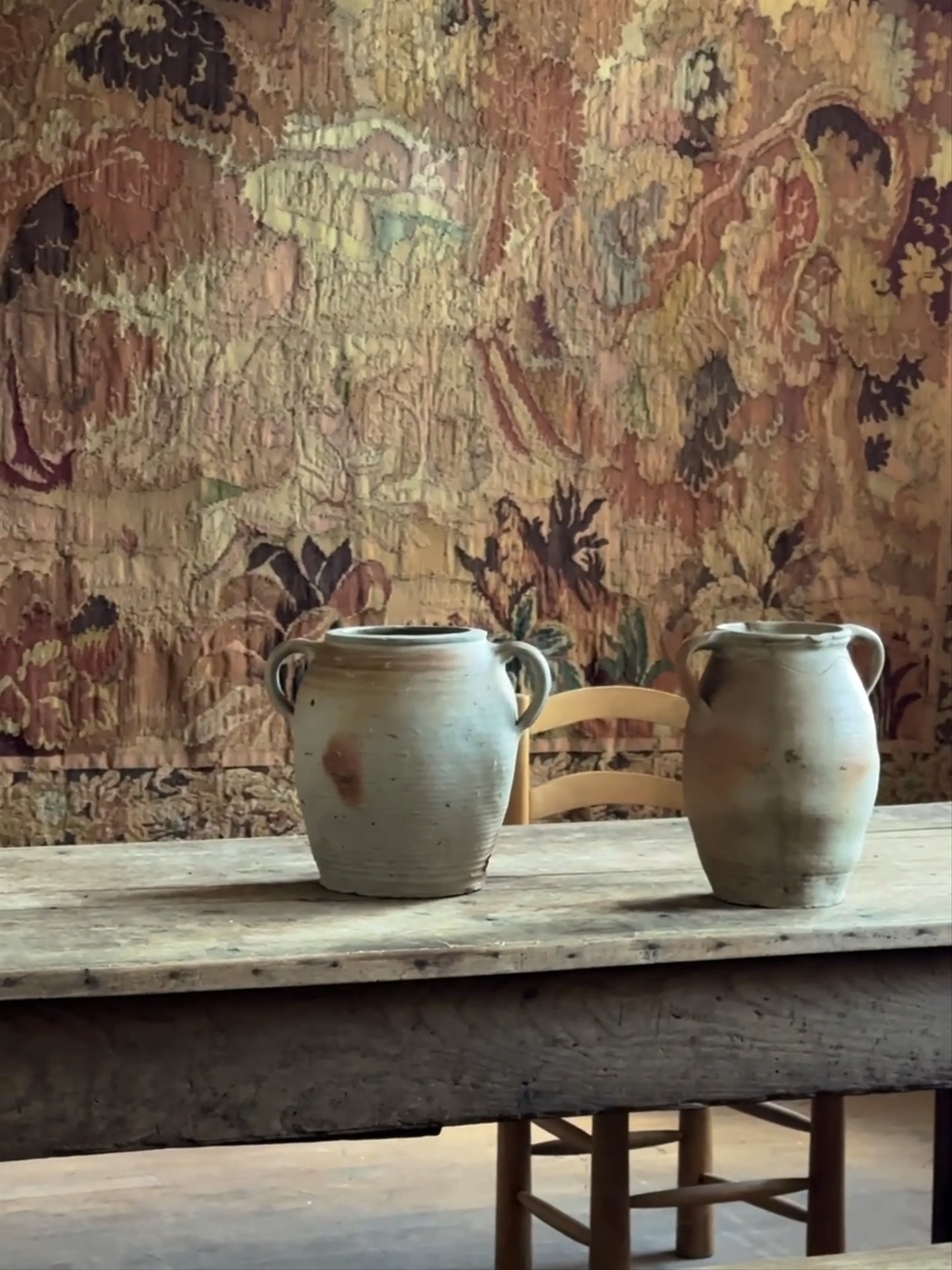 French Stoneware Wide Vase