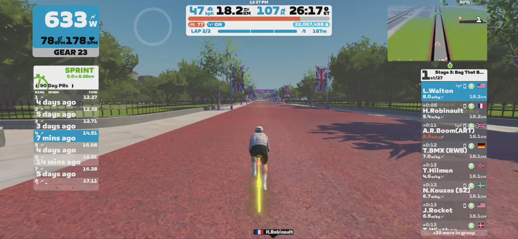 Zwift - Race: Stage 3: Bag That Badge - London Classique Reverse (B) on Classique Reverse in London