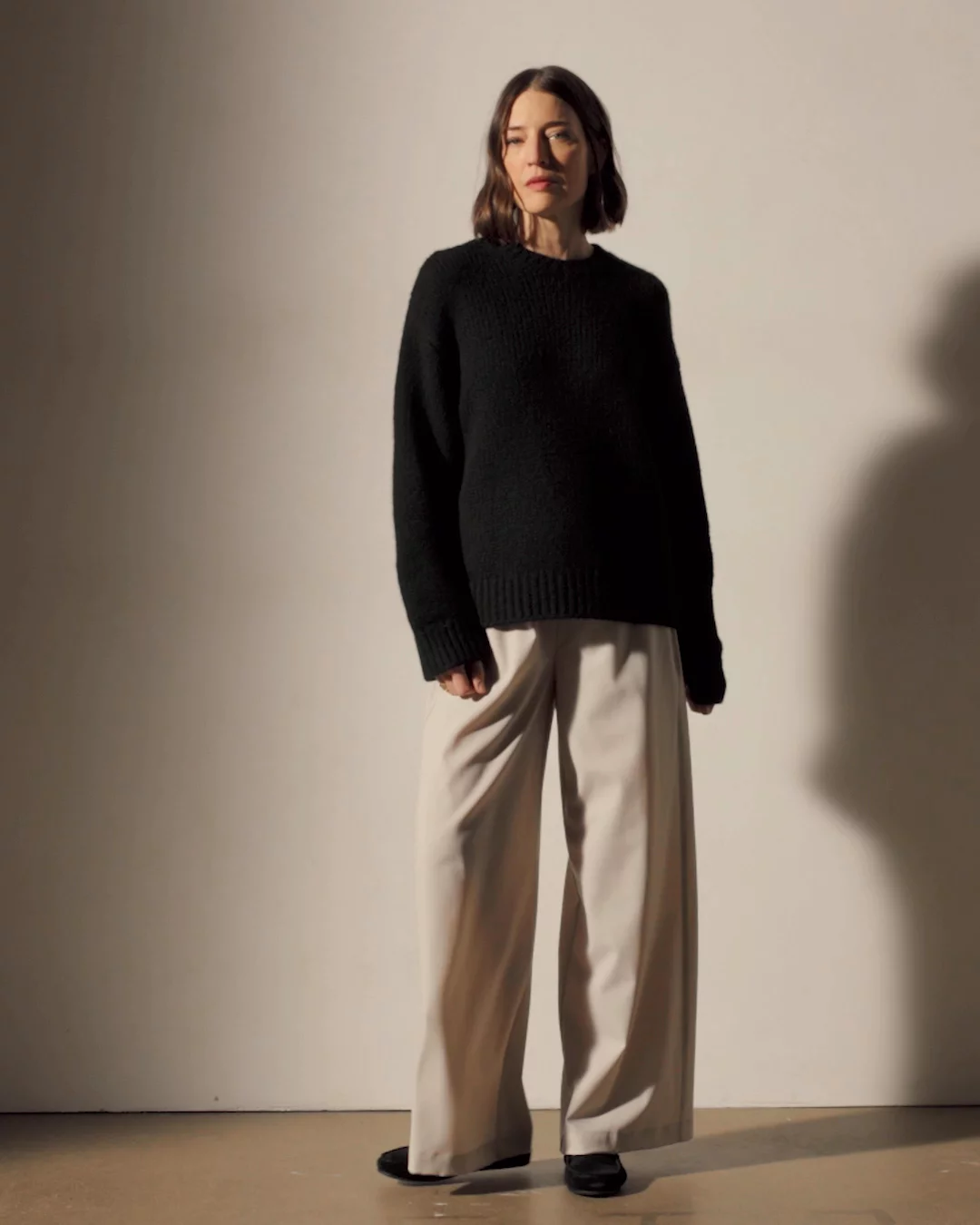 Textured Cashmere Sweater - Black | James Perse Los Angeles