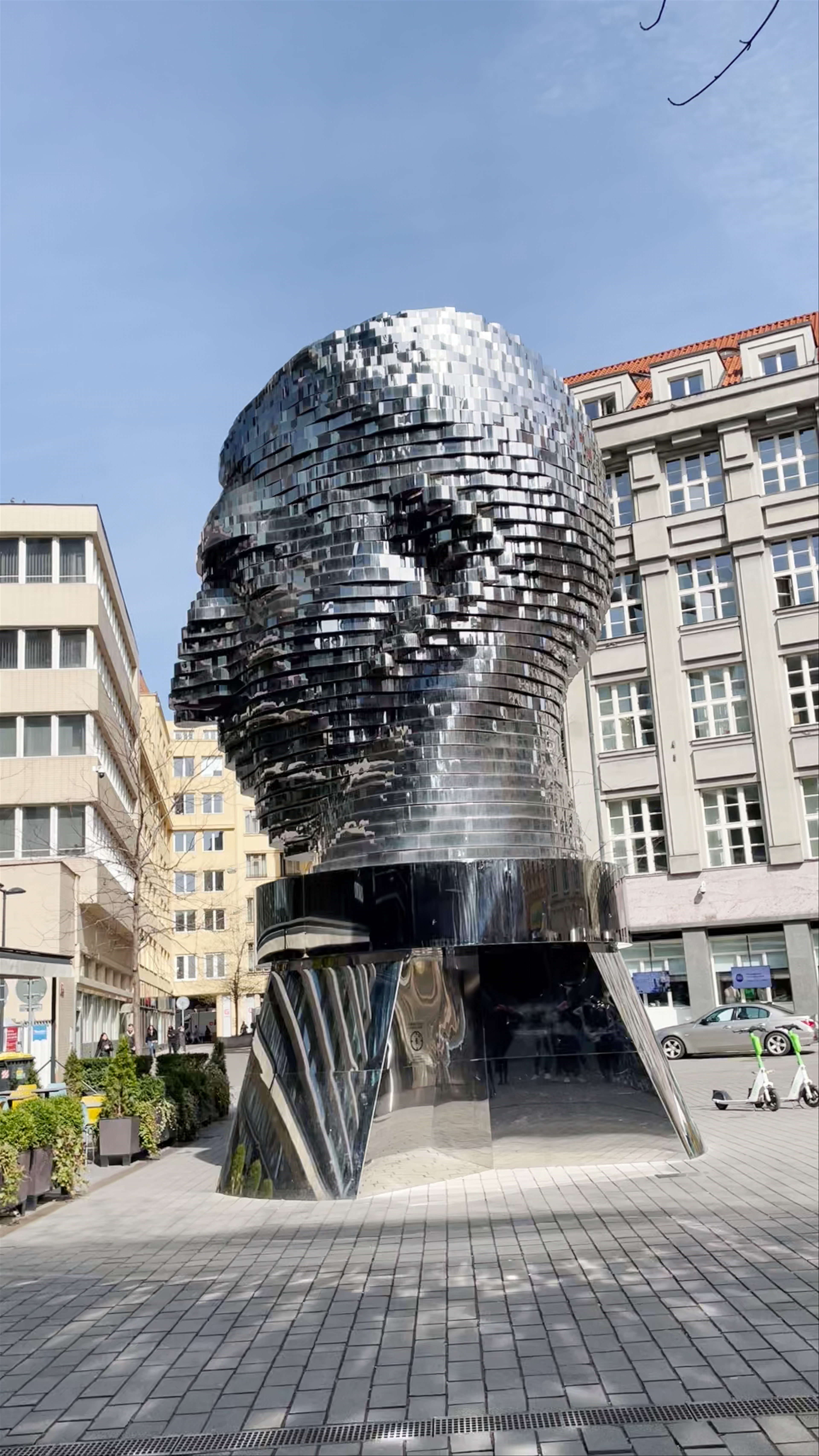 Franz Kafka - Rotating Head by David Černý in Prague