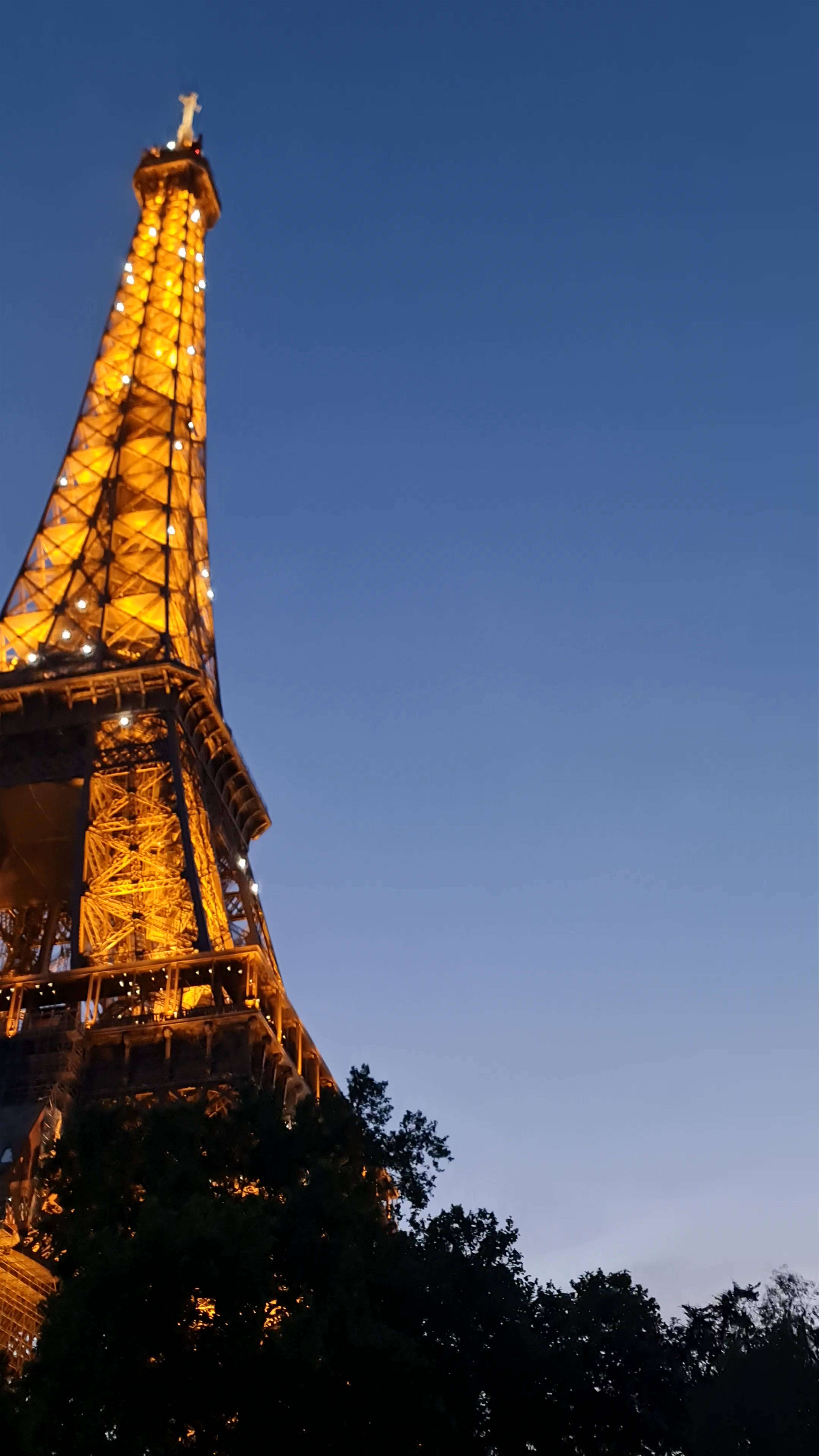 Golden Hour Glow at Jardin de la Tour Eiffel, Paris