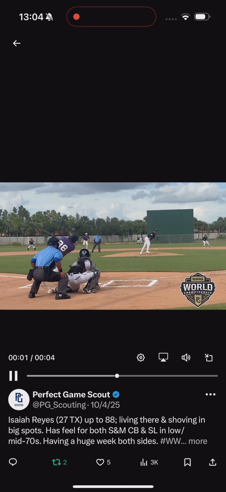 Isaiah Reyes's Baseball Recruiting Profile | FieldLevel