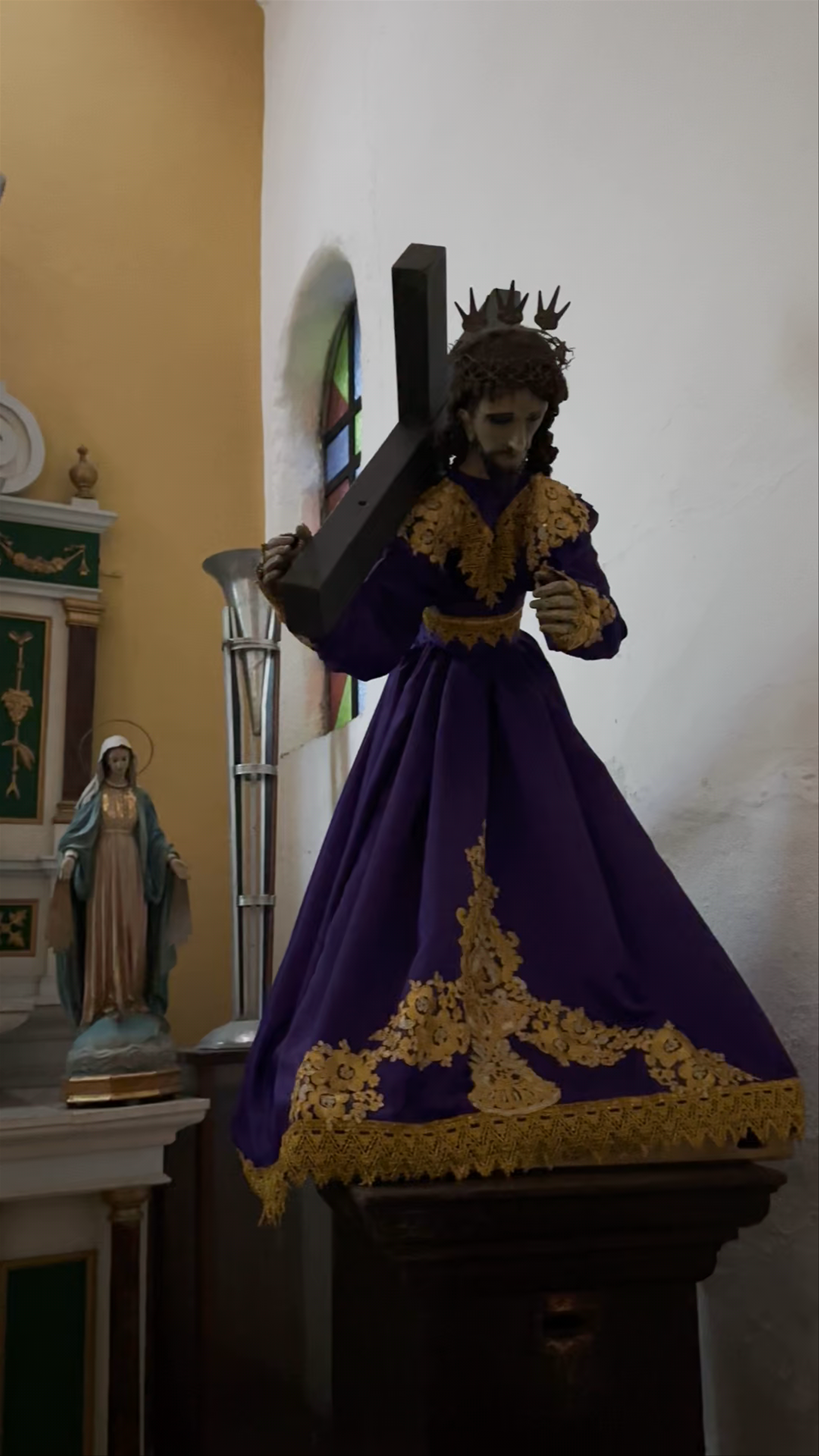 Historic Religious Artifacts Inside Parque de Santiago, Mérida