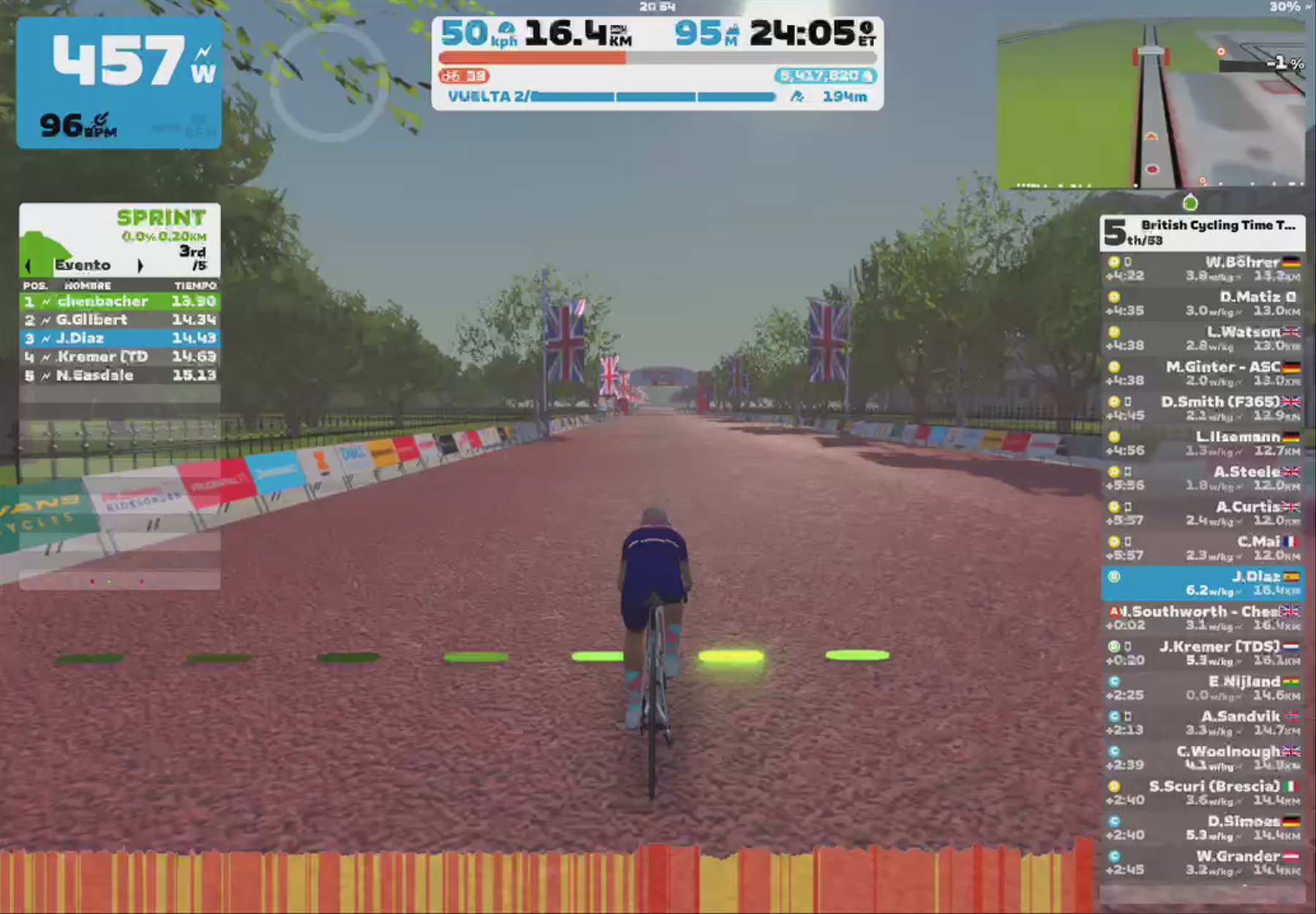 Zwift - Race: British Cycling Time Trial Series (B) on Classique in London