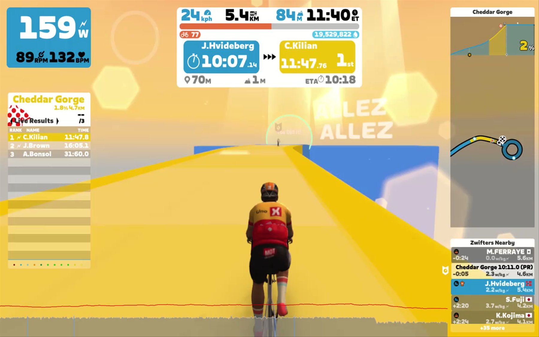 Zwift - Climb Portal: Cheddar Gorge at 50% Elevation in Watopia