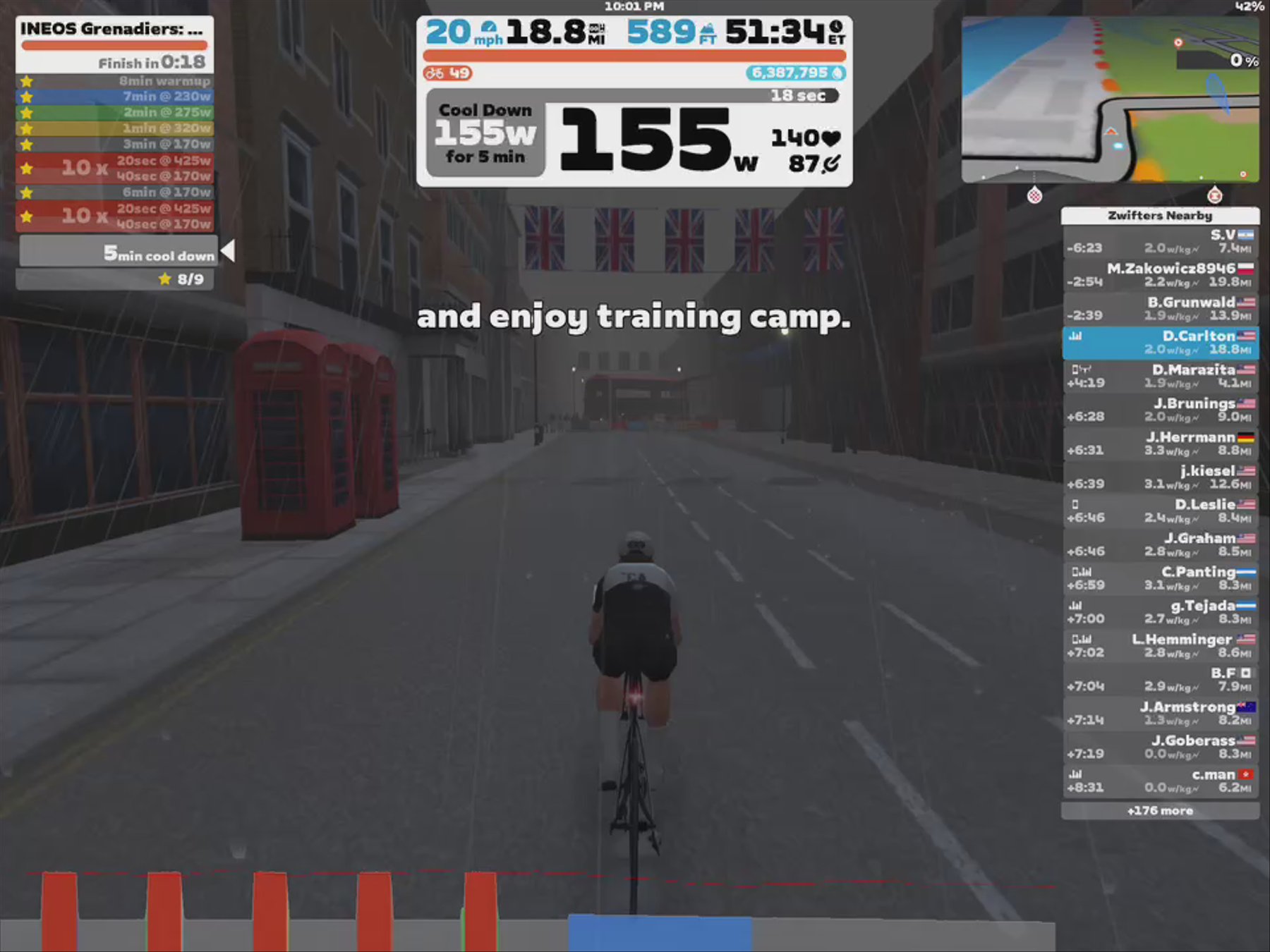 Zwift - Zwift Pro Training Camp: INEOS Grenadiers | Team Workout 1 in London