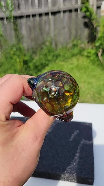 Preview pic of Green stardust over amber purplicious honeycomb