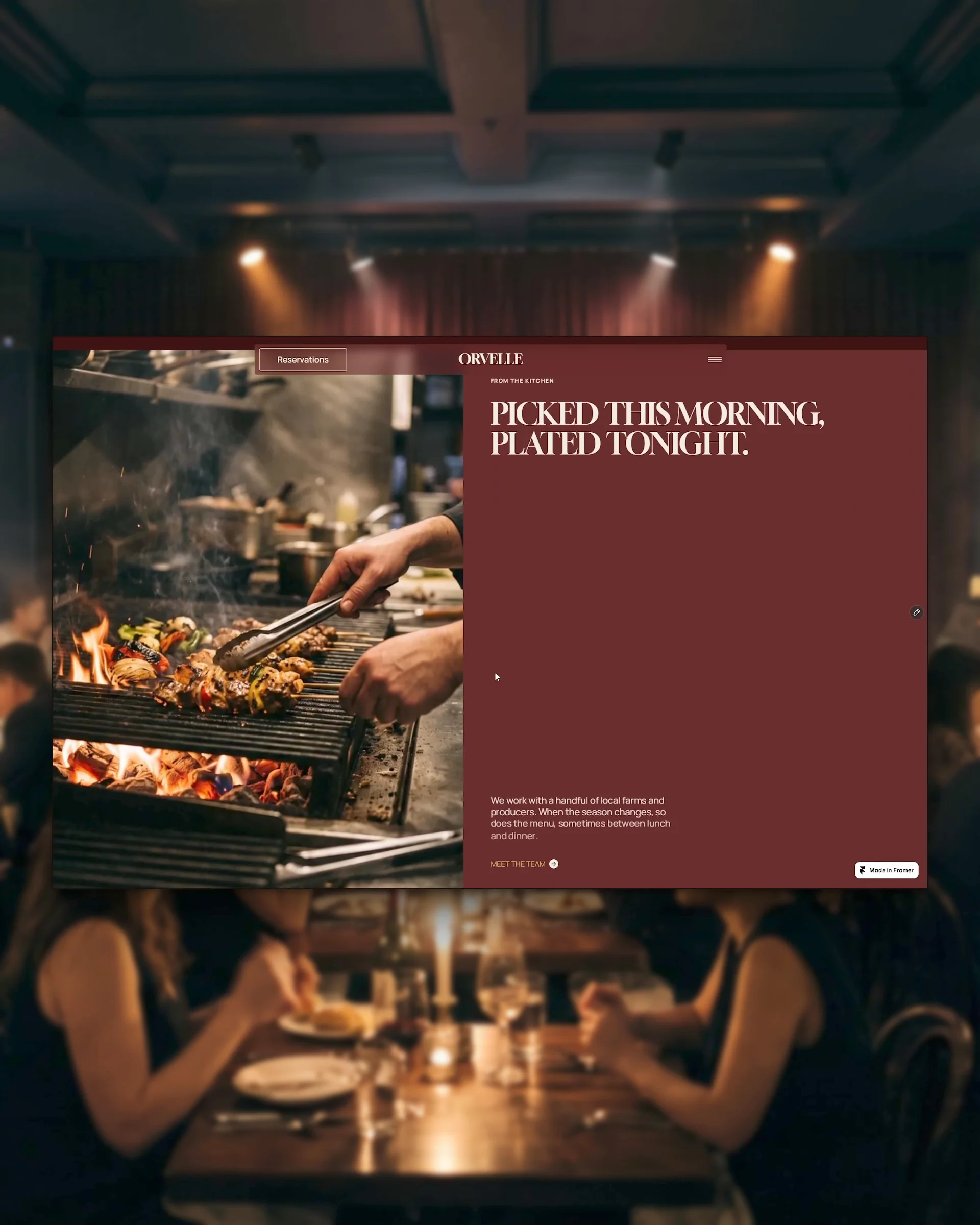 my first template made in FramerORVELLE is an editorial and modern jazz club and restaurant templateCheck it out on my profile