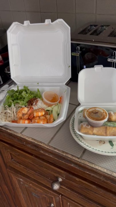 VinBun Vietnamese Bistro - grilled shrimp vermicelli bowl and tofu spring rolls - Vietnamese Near Me - Middletown, Kentucky