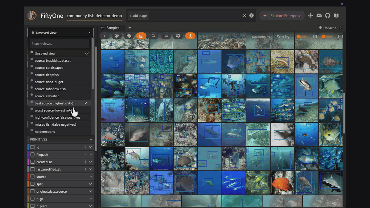 Streaming a curated subset of the 1.9-million-image dataset straight from the cloud, so the entire demo runs on a laptop.