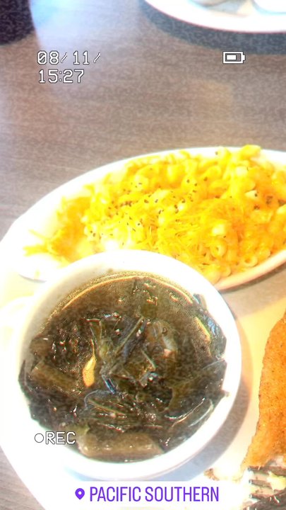 Pacific Southern - Quick POV video of the Deep Fried Catfish plate subbed Mac & Cheese for the Red Beans & Rice. Fried Chicken with Mac & Cheese & greens. Yum - Southern Near Me - Tacoma, Washington