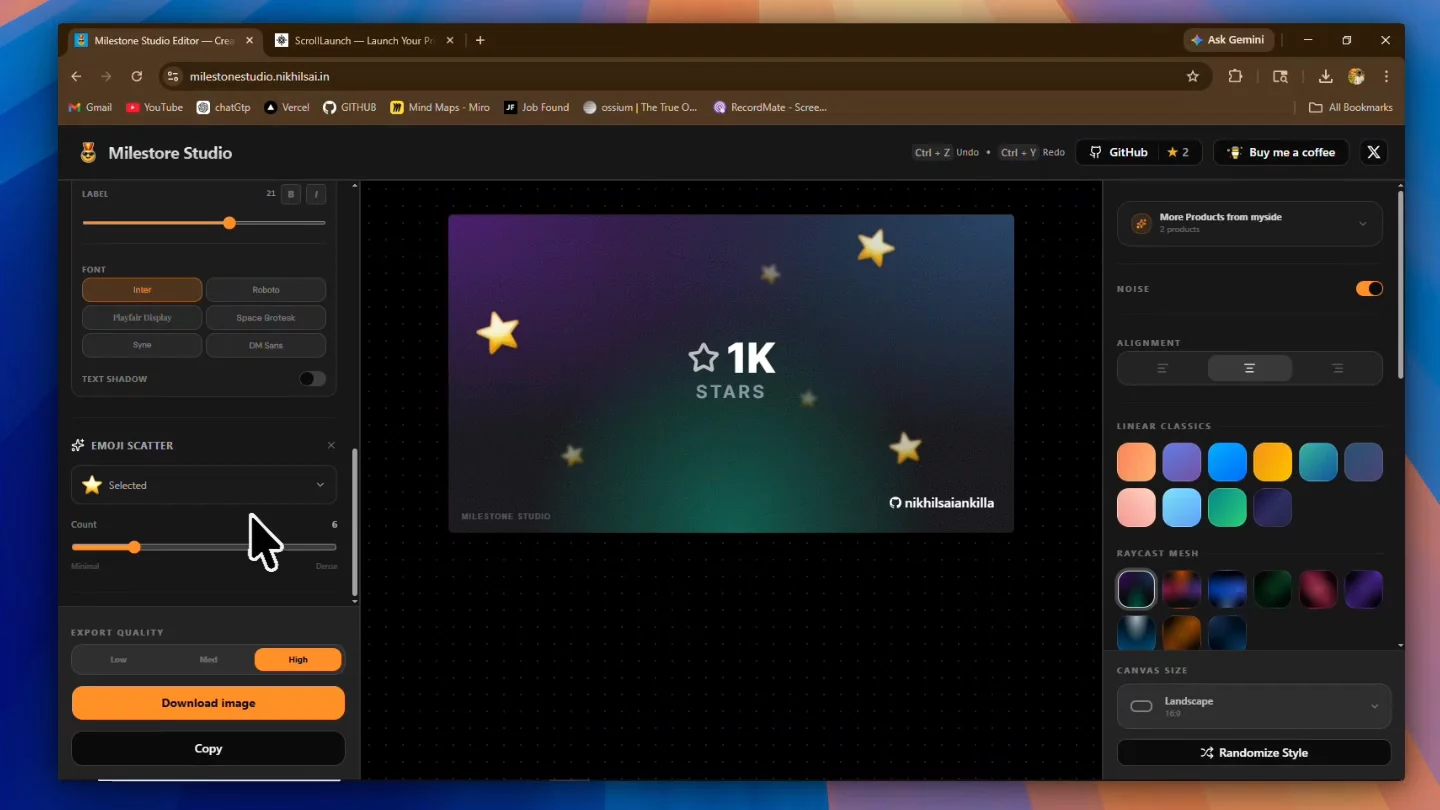 Milestone Studio Editor — Create Your Card image 1