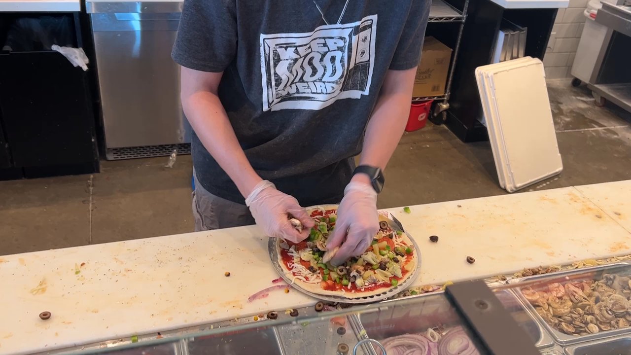 MOD Pizza - Loading up my "build your own" pizza. This is the 11 inch pie. - Fast Food Near Me - Kalispell, Montana