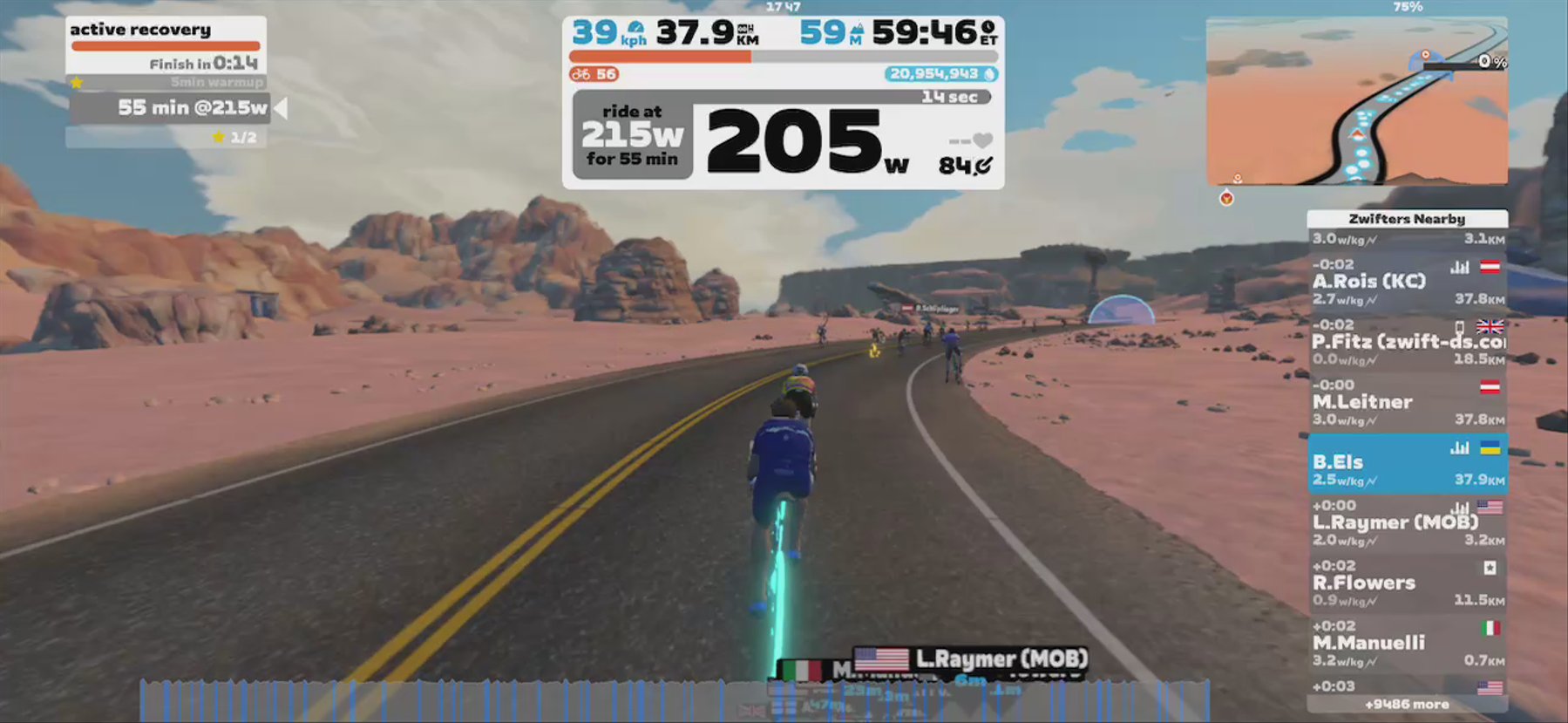 Zwift - active recovery in Watopia