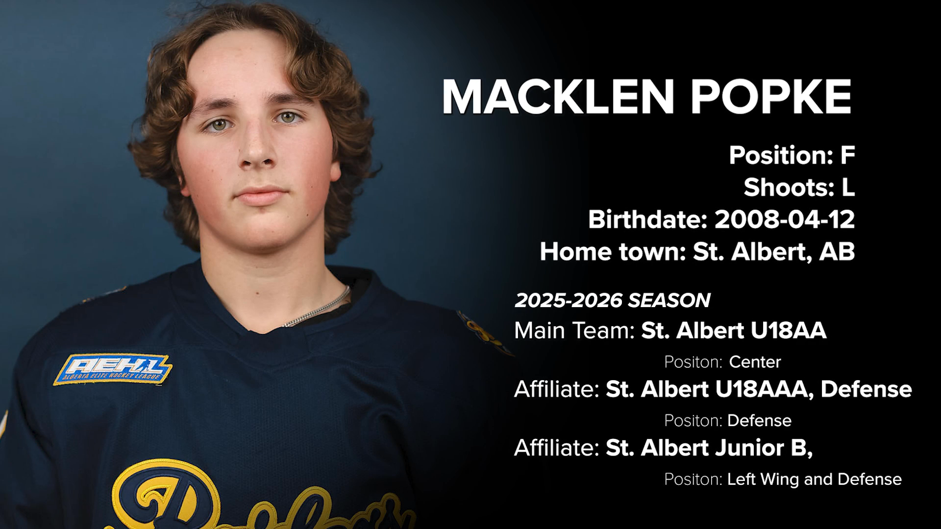 Macklen Popke's Highlights with St. Albert U18AA, U18AAA and Merchants