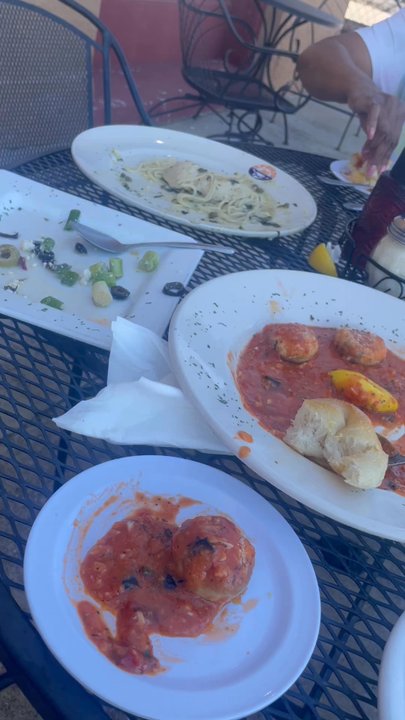 Napoli's Pizza & Restaurant - This was AFTER we started eating. Beautiful day to sit outside, amazing food - Italian Near Me - Corsicana, Texas
