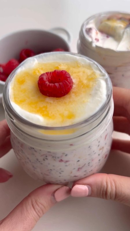 Peach and Raspberry Chia Pudding