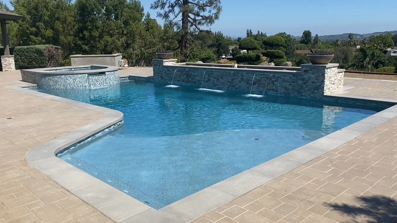 MSN Pool Plastering - Whittier remodel adding spa, spills, baja and BBQ islands with new pavers / landscaping - Landscaping Near Me - Whittier, California