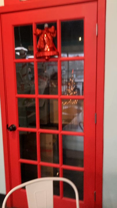 Dip and Sip Donuts - The telephone booth doors so adorable - Donuts Near Me - Glenview , Illinois