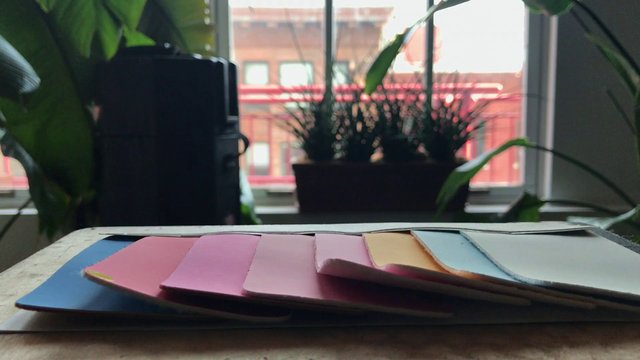 Color samples being picked