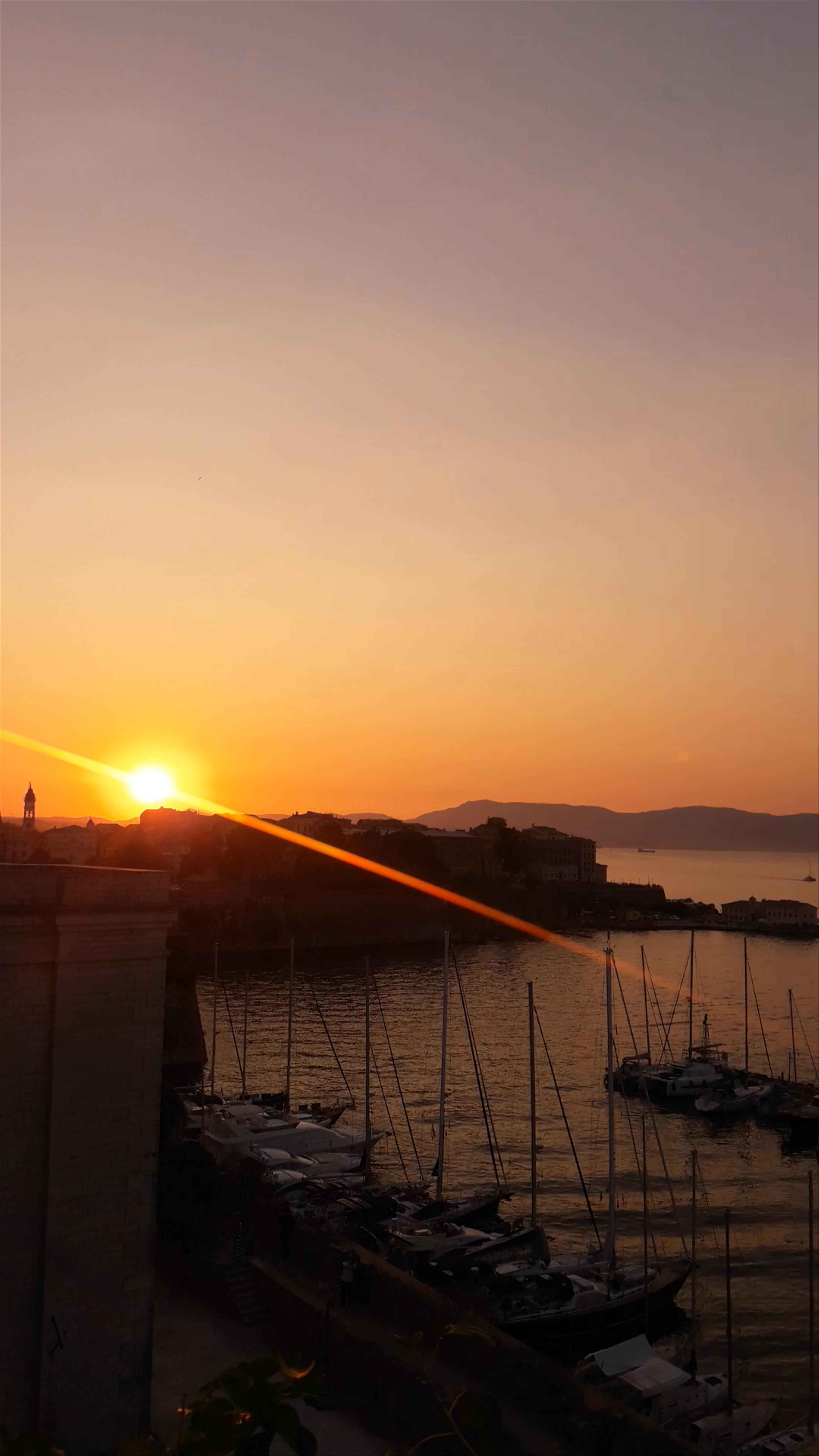 Sunset Over Old Fortress of Corfu: Serenity on the Ionian Sea