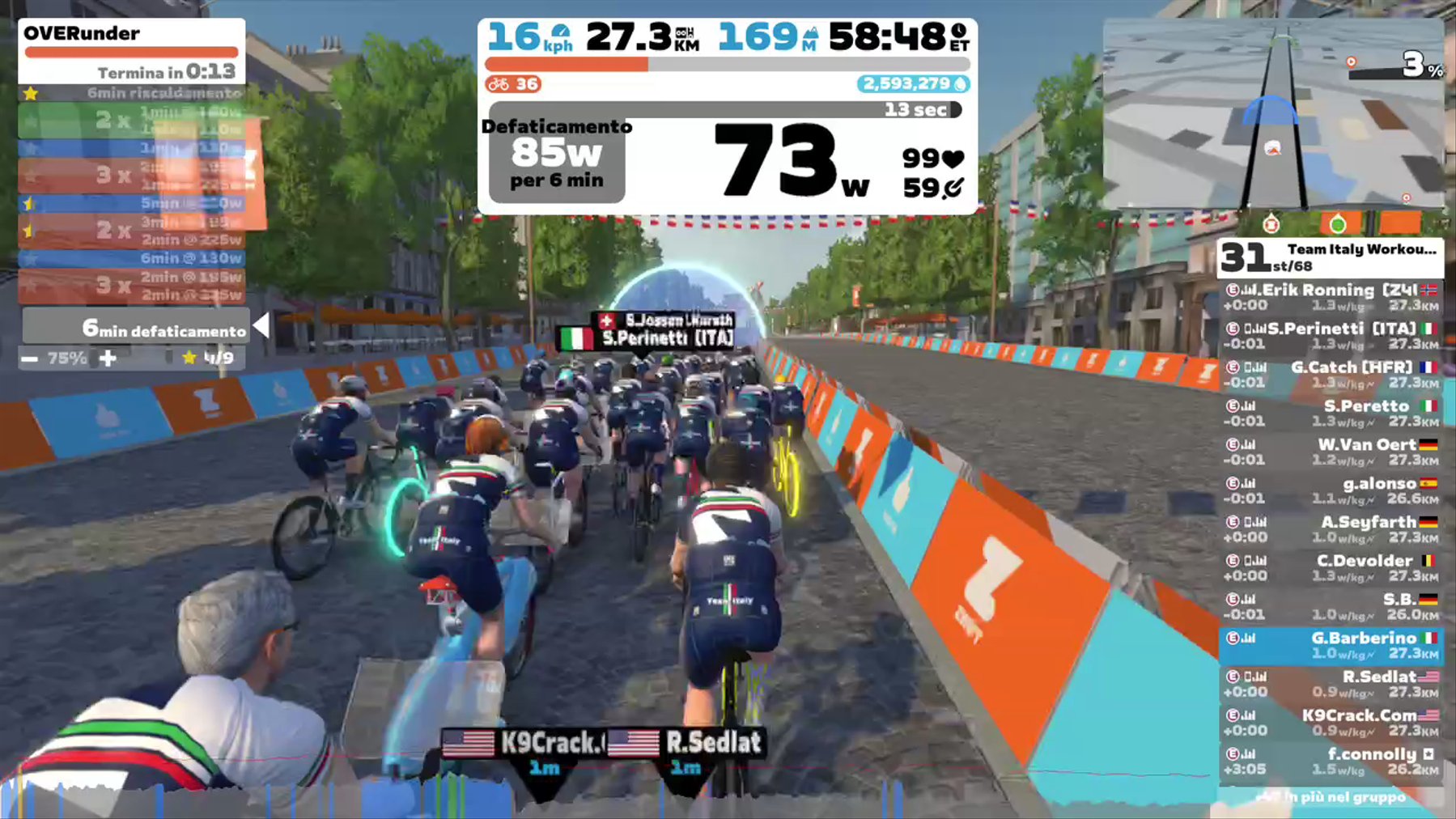 Zwift - Group Workout: Team Italy Workout Series by Manuel Ferrari (E) on Lutece Express in Paris