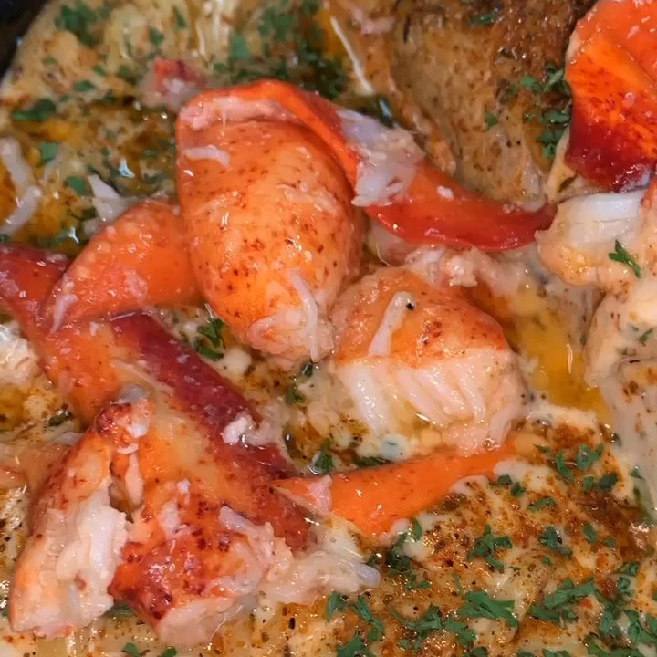 Brewton’s Cafe - CRAB STUFFED SALMON ALFREDO TOPPED WITH LOBSTER - Seafood Near Me - Charlotte, North Carolina