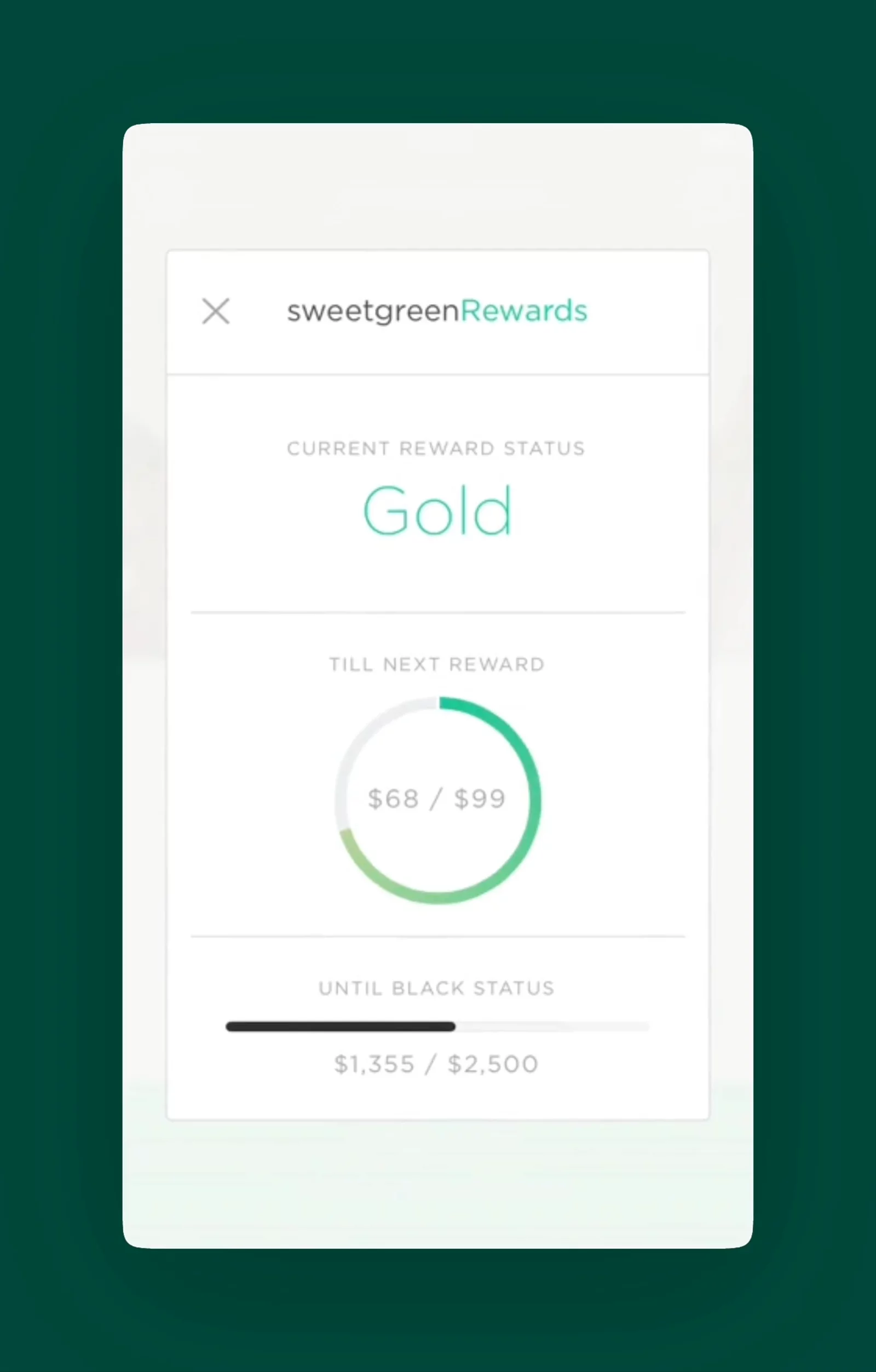 Single sign-on merged ordering and rewards. Shake the phone to pull up your barcode and pay.