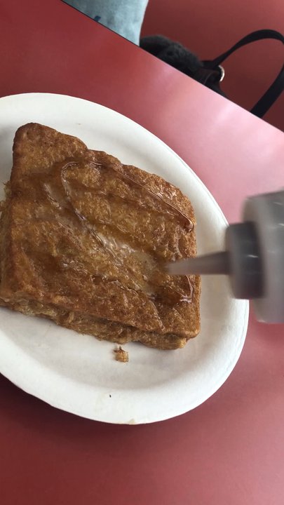 Kukui Cafe - Must put on the maple syrup on the deep fried french toast w/ peanut butter - Chinese Near Me - Honolulu, Hawaii