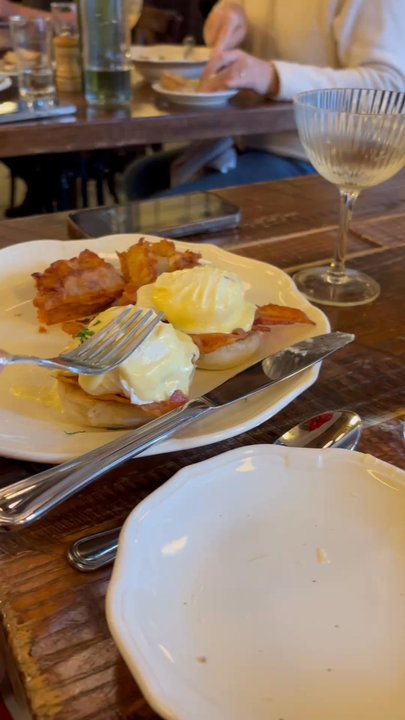 The Smith - Original eggs Benedict- eggs were not runny at all, more like soft/medium boiled egg - New American Near Me - Washington, DC, District of Columbia