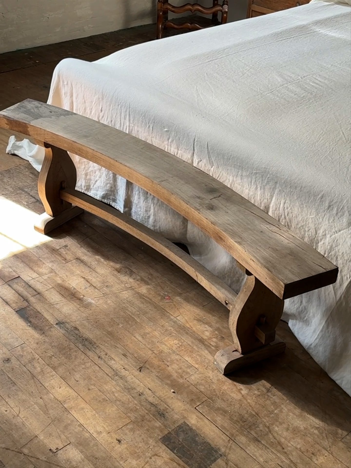 Curved Wood Bench