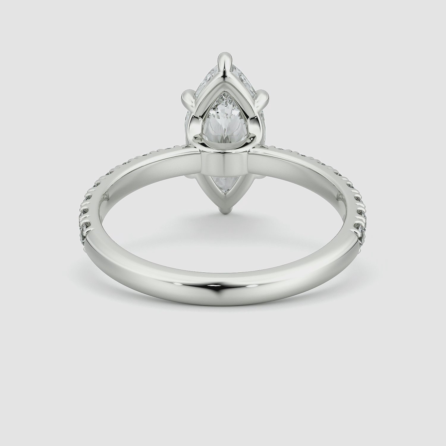 The Signature 6 Prong | Marquise | 18k | White Gold | bandAccent: Pavé | bandWidth: large | hiddenHalo: no | diamondOrientation: vertical | caratWeight: other
