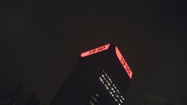 City building at night
