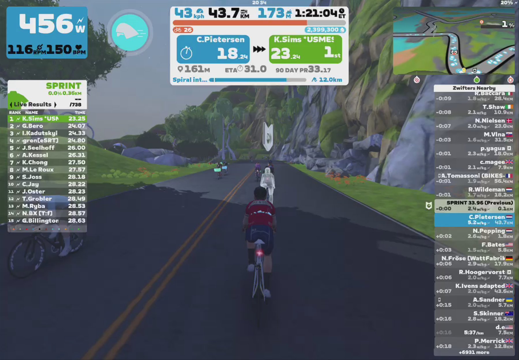 Zwift - Spiral into the Volcano in Watopia