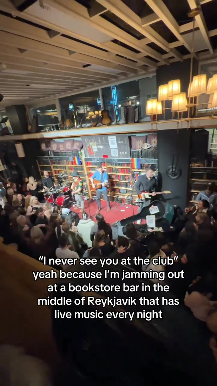 Live Music at a Bookstore Bar in Reykjavik