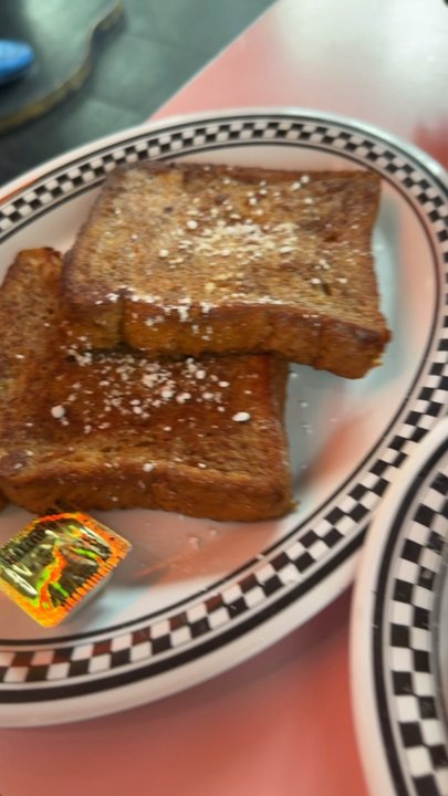 Johnny Angel's - Side of French Toast w/ JA's Hash Brown with Crispy Potatoes, Scrambled Eggs, & Rye Toast - American Near Me - Jacksonville, Florida