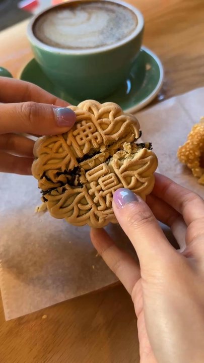 Paper Sons Cafe - Black Sesame Vegan Mooncake - Coffee & Tea Near Me - New York, New York