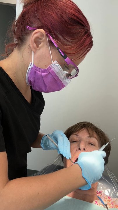 SEDA Dental of Boynton Beach - Michele working diligently cleaning my teeth - Cosmetic Dentists Near Me - Boynton Beach, Florida