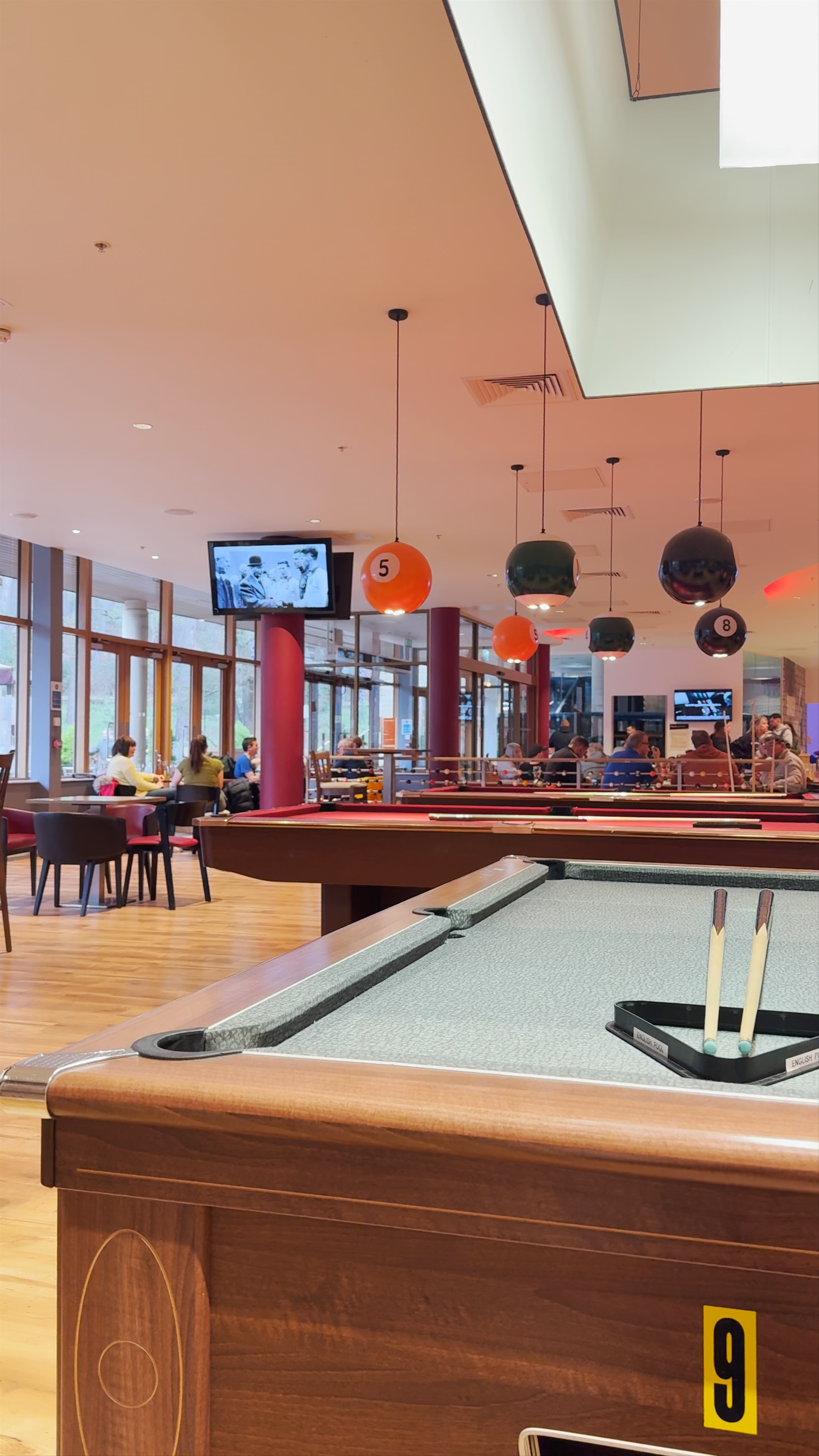 Indoor Pool Hall and Social Scene at Center Parcs Woburn Forest