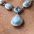 Larimar Gemstone necklace in sterling silver