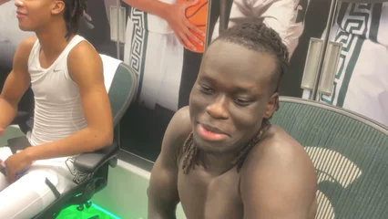 Michigan State's Kur Teng Talks About Unique Shot Selection in Indiana Game - Postgame Locker Room Interview
