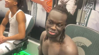 Video thumbnail for video titled Michigan State's Kur Teng Talks About Unique Shot Selection in Indiana Game - Postgame Locker Room Interview