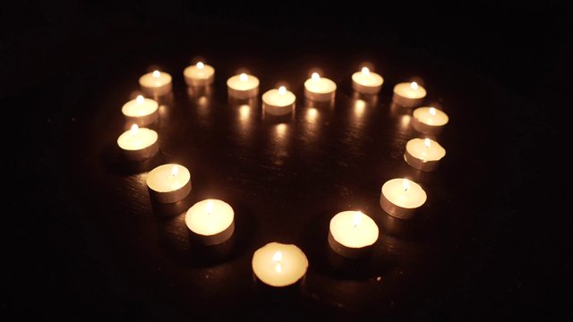 Candles in a heart shape