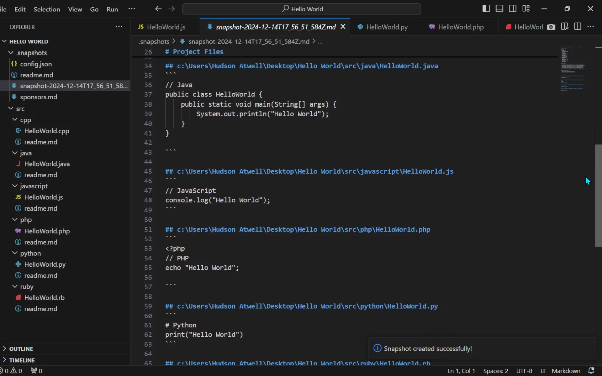Snapshots for AI (VS Code Edition) image 1