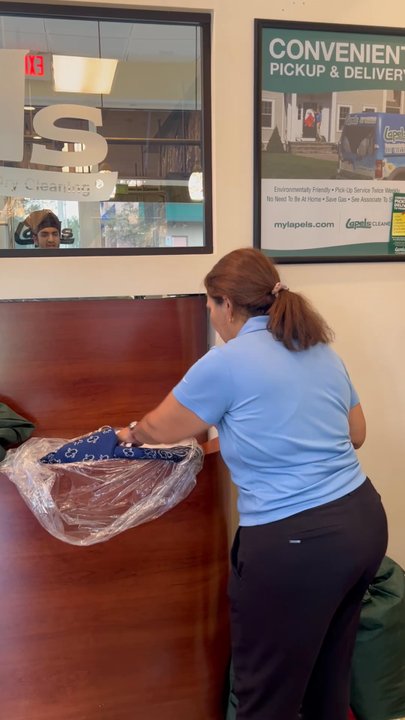 Lapels Dry Cleaning - In the video you can see her try to take pics of the damage to cover her tracks so in the future she can say it was like that beforehand. - Dry Cleaning Near Me - Tampa, Florida