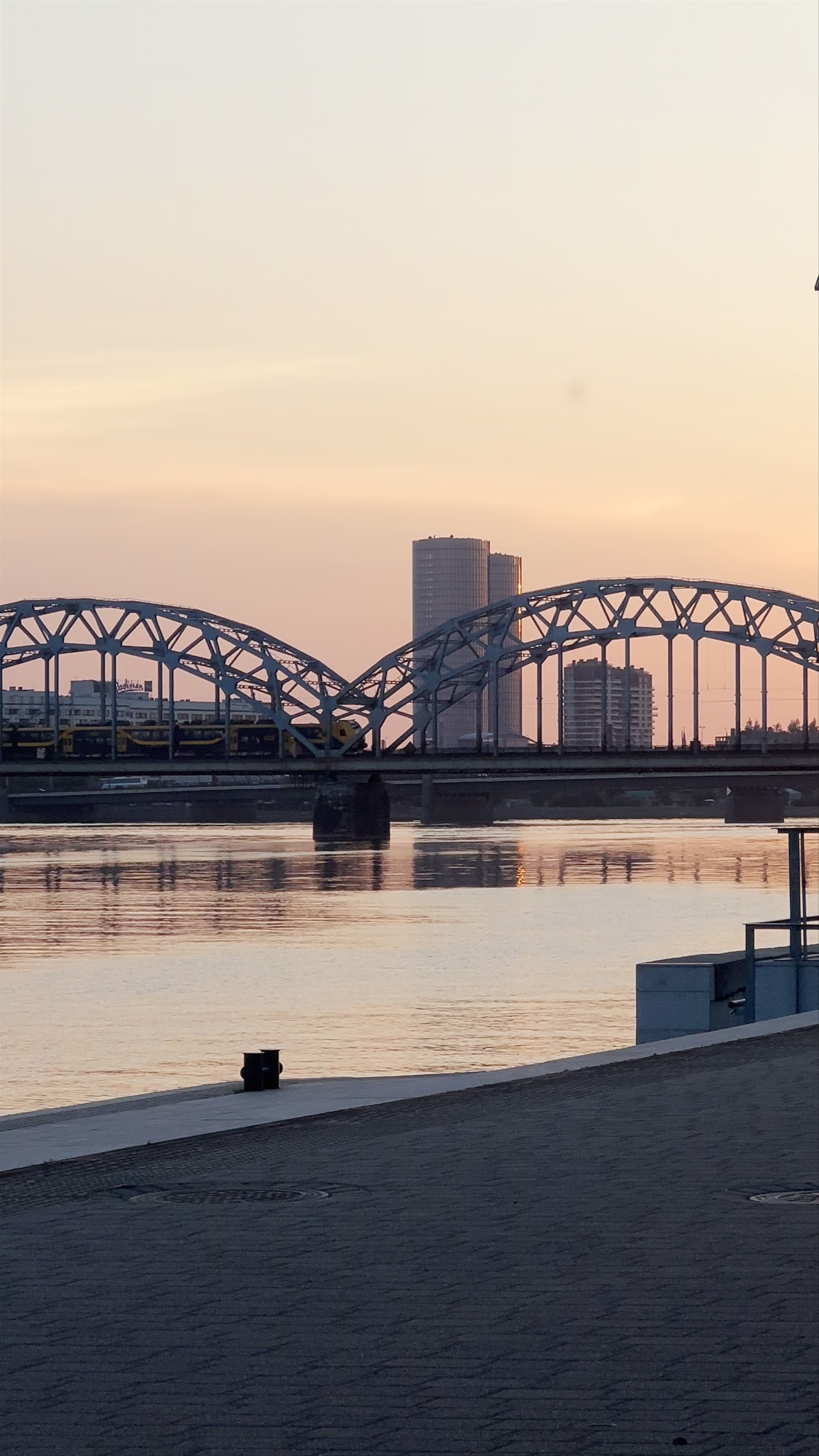 Sunset Serenity Along the Daugava River in Riga Center